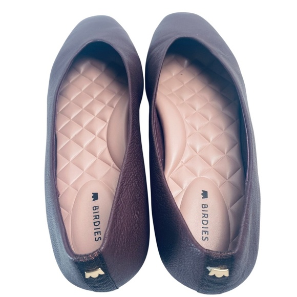 BIRDIES The Crane Leather Ballet Flats Square Toe Maroon Wine Size 8.5 - Picture 3 of 14